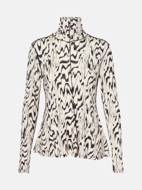 Proenza Schouler White Label Audrey printed jersey turtleneck top