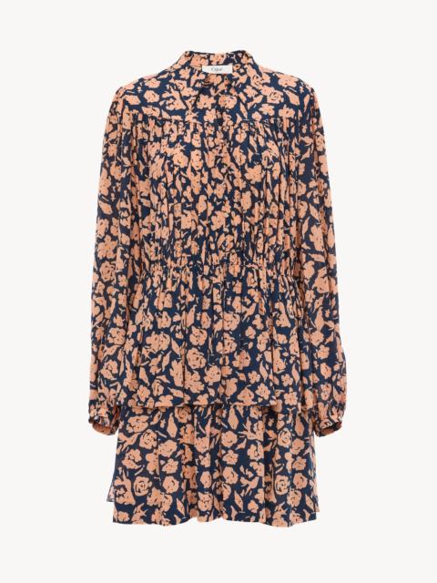 Chloé GATHERED MINI DRESS IN CRÊPE DE CHINE