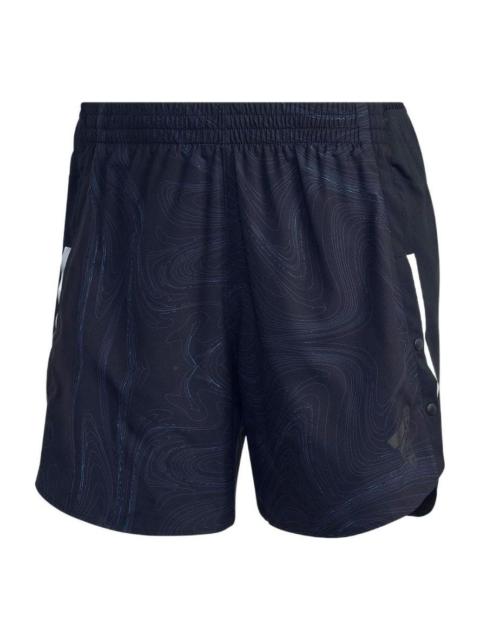 adidas Men's adidas Running Geometry Pattern Logo Sports Shorts Blue HM1213