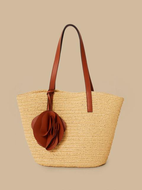 FARM RIO Caramel Raffia Basket Bag