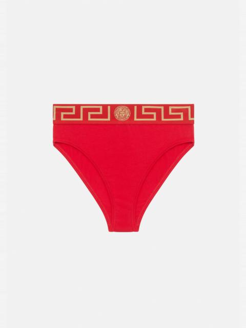 VERSACE Greca Border High Leg Briefs