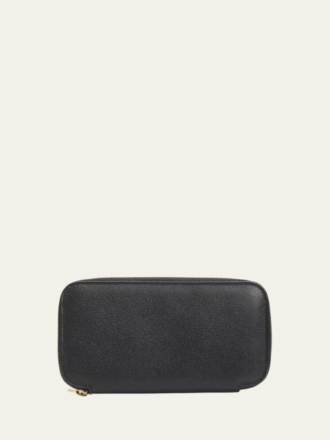 Valextra Men's Portafoglio Leather Zip-Around Wallet