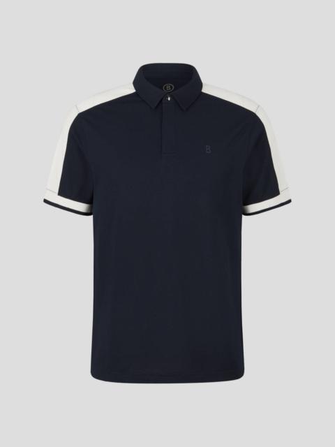 BOGNER LAGOS POLO SHIRT IN NAVY BLUE/OFF-WHITE