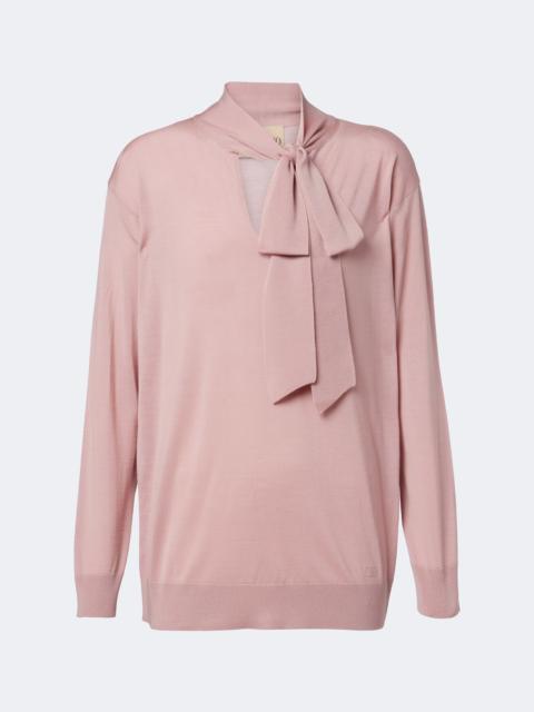 Valentino Tie-neck oversized wool sweater
