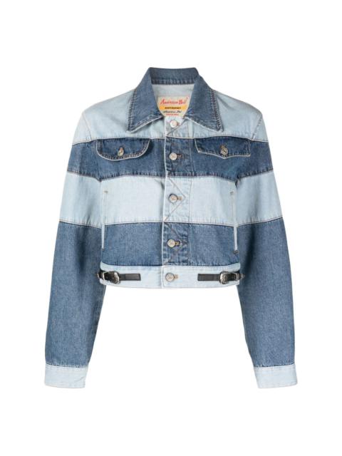 Mahina patchwork-striped denim jacket