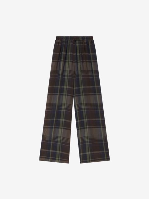 The Frankie Shop Baxter Sheer Fluid Track Pants - Navy Tartan