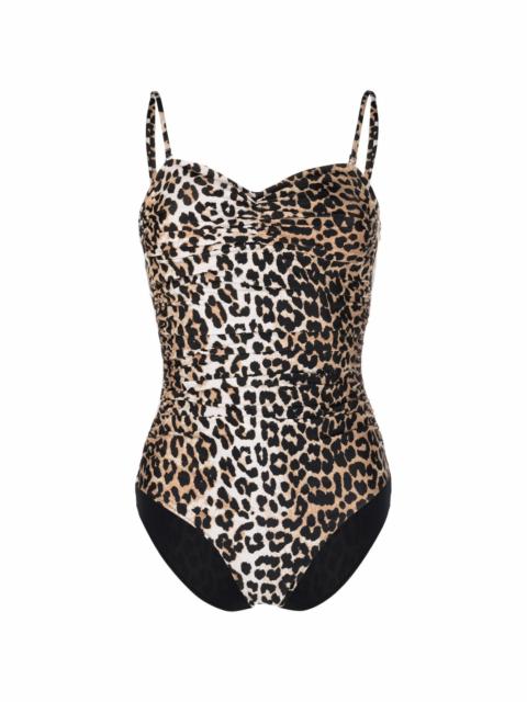 GANNI leopard-print swimsuit