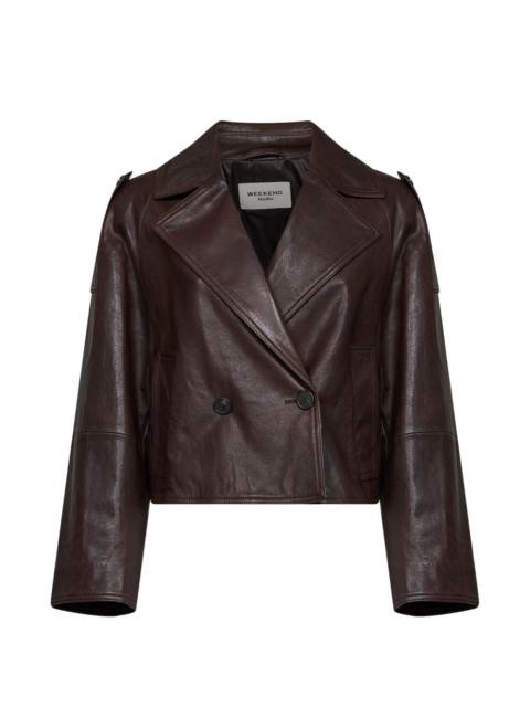 WEEKEND Max Mara double-breasted leather jacket
