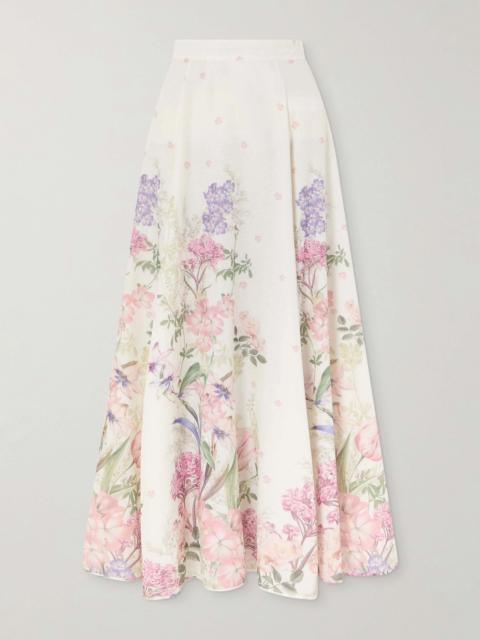 Charo Ruiz Ventine floral-print cotton-blend maxi skirt Cream