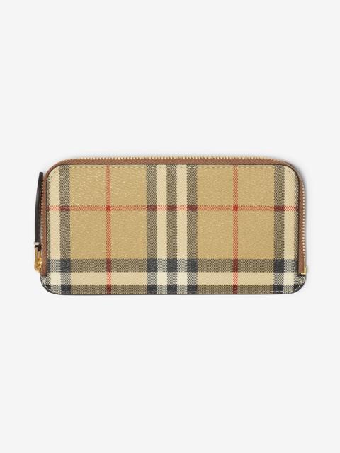 Burberry Large Check Zip Card Case