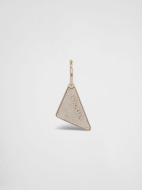 Prada Crystal Logo Jewels right earring