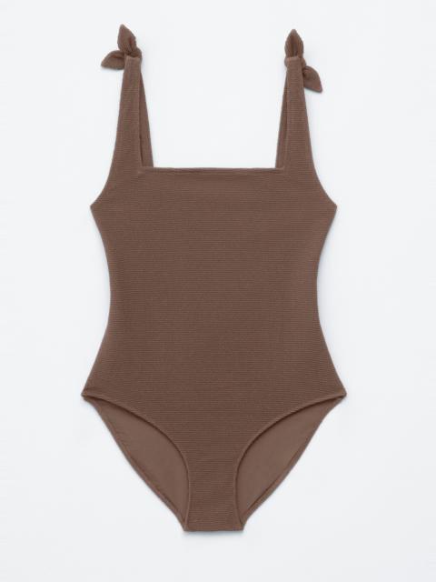 & Other Stories Textured Bow Tie Swimsuit