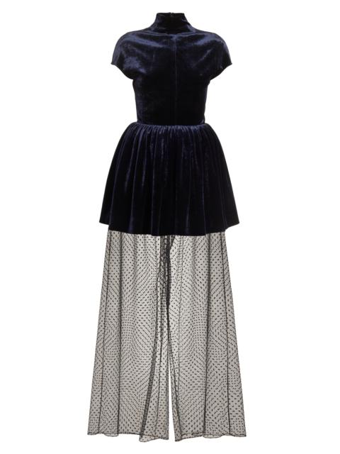 Alaïa Women's Layered Velvet Minidress - Minuit