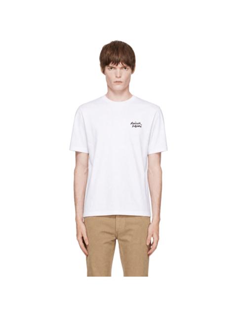Maison Kitsuné White 'Maison Kitsune' Handwriting Comfort T-shirt