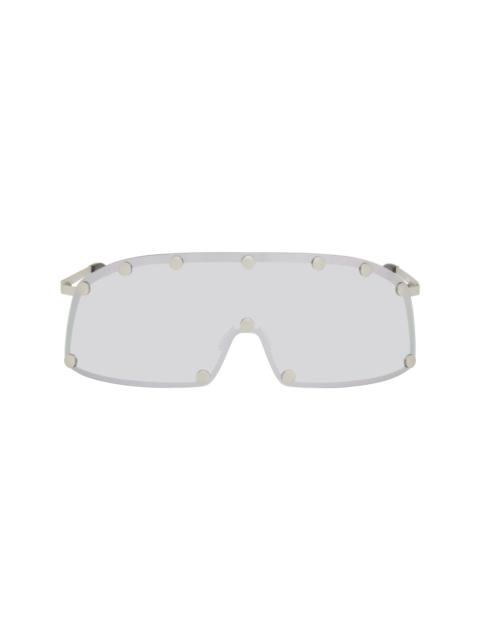 Rick Owens Silver Temple Shielding Sunglasses