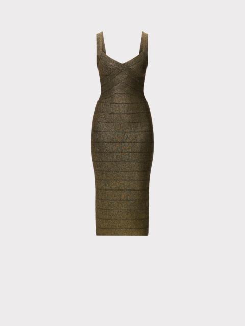 HERVE LEGER LA METALLIC SOIREE DRESS