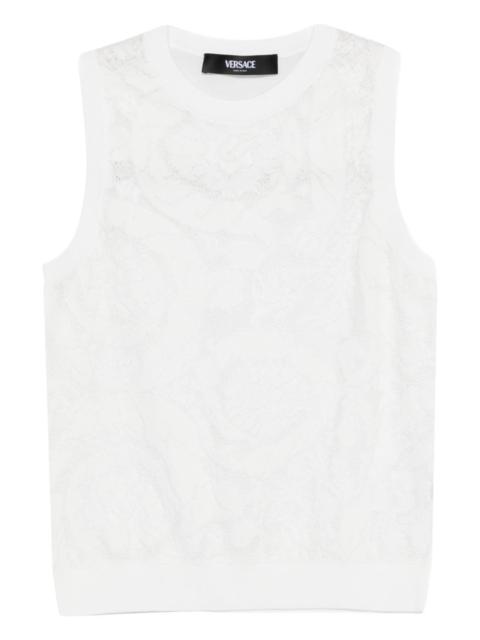 VERSACE lace knit top