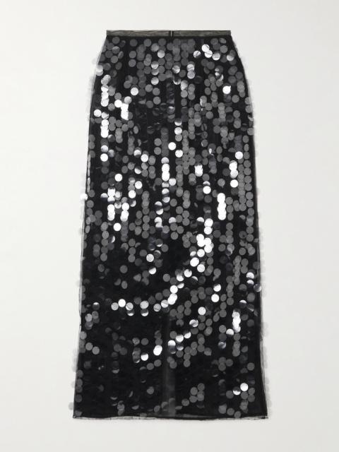 16ARLINGTON Dia Embellished Tulle Midi Skirt