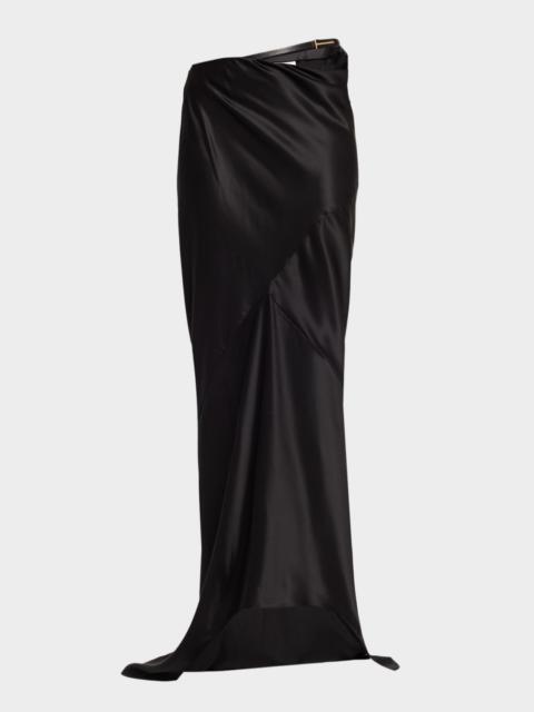 TOM FORD Asymmetric Satin Maxi Skirt With Train