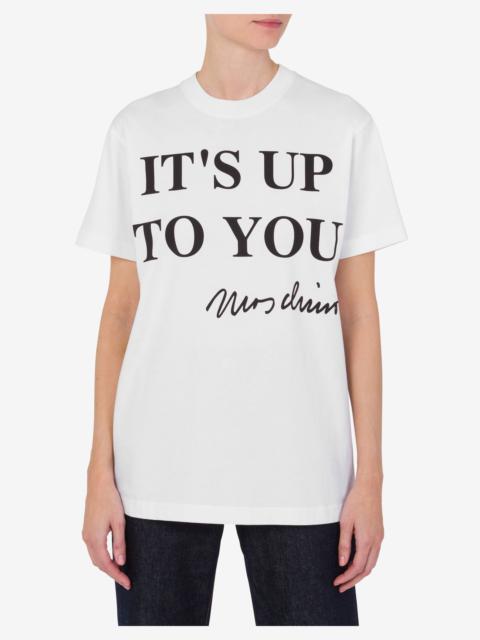 Moschino ORGANIC JERSEY T-SHIRT IT'S UP TO YOU