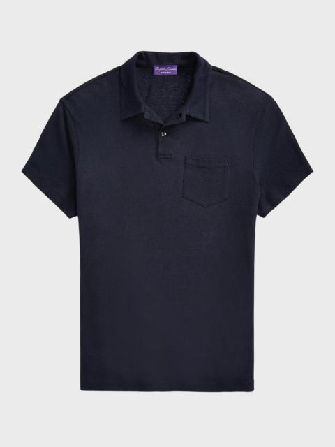 Men's Linen-Cotton Piqué Polo Shirt