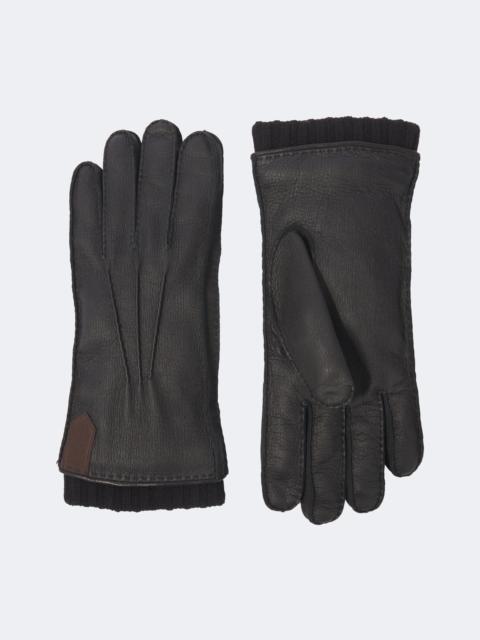 Canali Cashmere-trimmed leather gloves