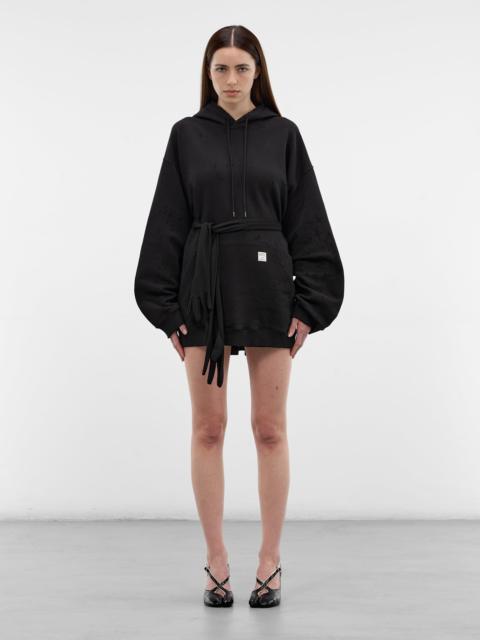 Black Lycra Glove Belt Hoodie