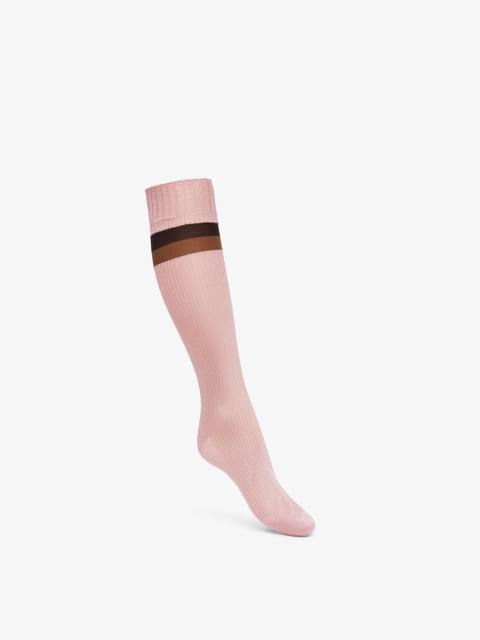 FENDI Pink silk socks