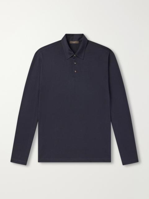 SLOWEAR Zanone Cotton and Silk-Blend Jersey Polo Shirt