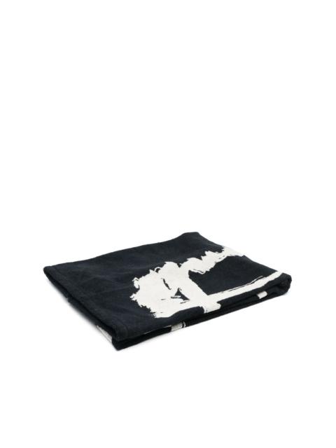 Yohji Yamamoto logo print towel