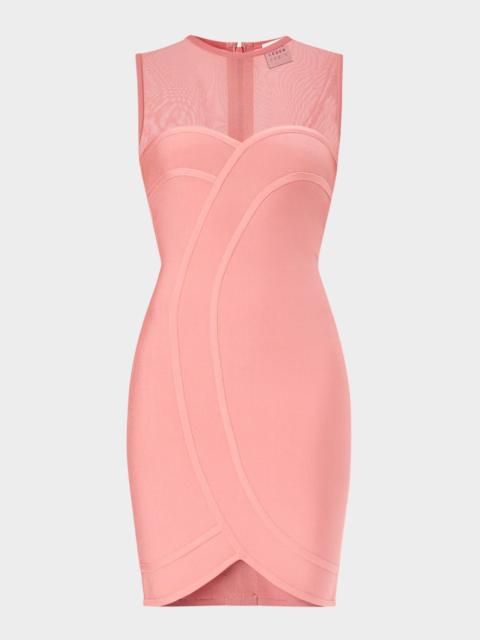 HERVE LEGER The Helena Rib Knit Bodycon Mini Dress