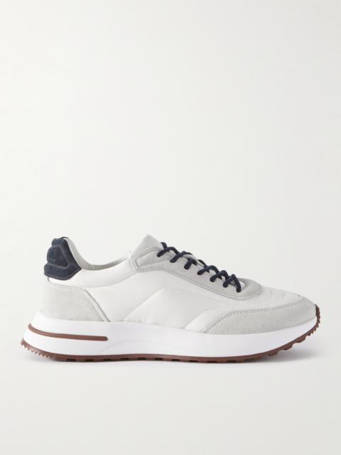 Loro Piana Weekend Walk Suede-Trimmed Shell Sneakers