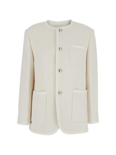 Dunst collarless tweed jacket
