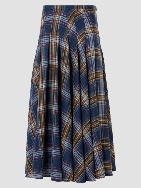 AKRIS Women's Plaid Lightweight Wool Blend Shelley Midi Skirt - Navy Multicolor