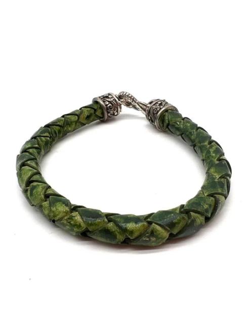 Other Designers Other - Rockertype braided leather Bracelet with Silver Clasp