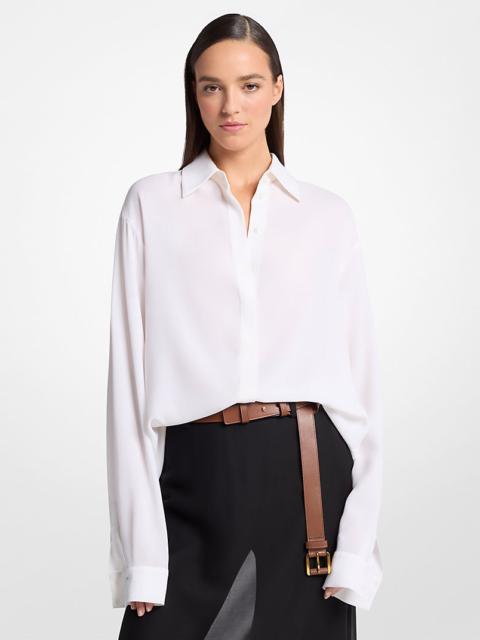MICHAEL KORS COLLECTION Silk Georgette Boyfriend Button Down Shirt