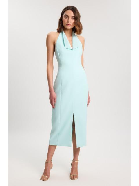 KAREN MILLEN Satin Tux Back Detail Tailored Midi Dress
