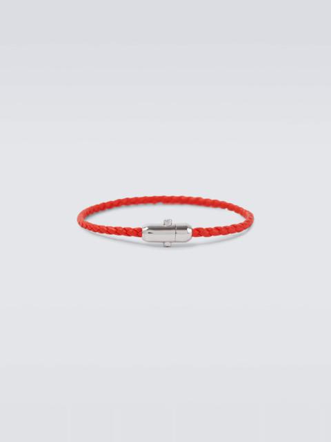 Bottega Veneta Braided leather and sterling silver bracelet