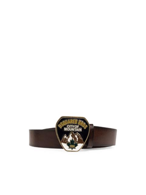 DSQUARED2 plaque-buckle leather belt
