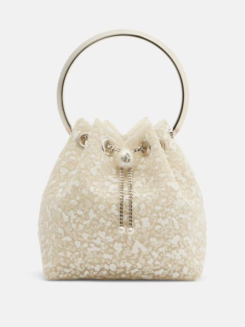 JIMMY CHOO Bon Bon Small embellished lace bucket bag
