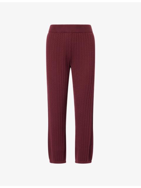 SIMKHAI Cable-Knit Straight-Leg Cotton And Cashmere Trousers