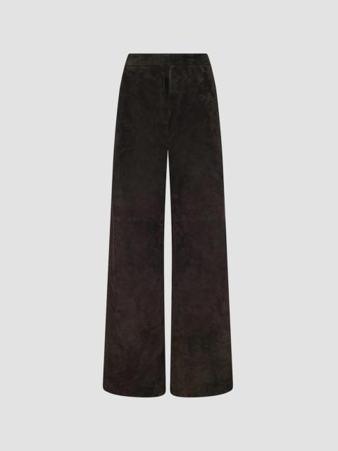 L'AGENCE Women's Livvy Suede Straight-Leg Trousers - Coffee Bean