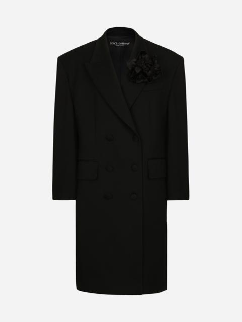 Dolce & Gabbana Oversize double-breasted coat in wool crepe
