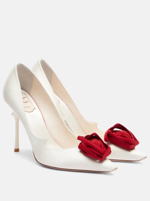 Roger Vivier Epine Rose 100 floral satin pumps