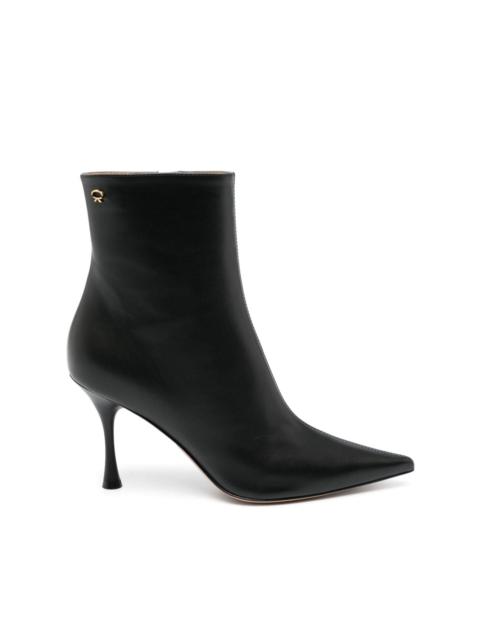 85mm pointy-toe leather boots
