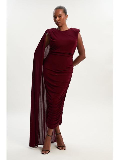KAREN MILLEN Plus Size Premium Slinky Crepe Scarf Detail Maxi Dress