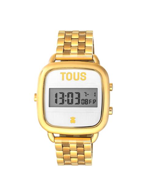 TOUS D-Logo Digital watch with gold colored IP steel strap