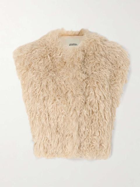 Isabel Marant Naerka shearling-paneled mittens | mytheresa