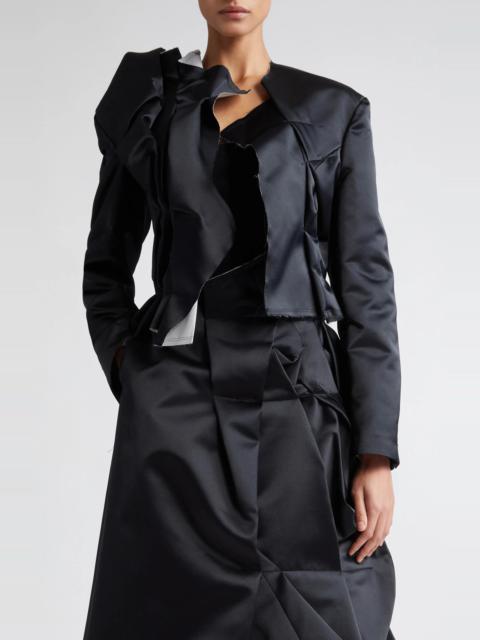 Deconstructed Asymmetric Satin Jacket