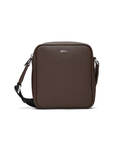BOSS Brown Logo Lettering Reporter Bag